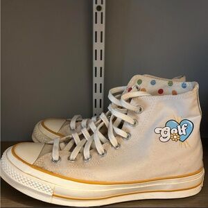 Golf Wang High-Top Sneakers - Cream with Multicolor Dots